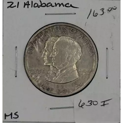 Classic Commemorative Silver--- Alabama Centennial 1921 -Silver- 0.5 Dollar