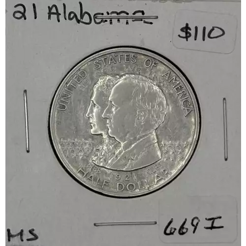 Classic Commemorative Silver--- Alabama Centennial 1921 -Silver- 0.5 Dollar