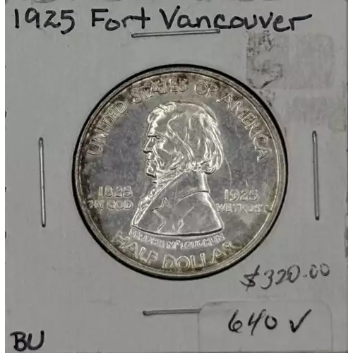 Classic Commemorative Silver--- Fort Vancouver Centennial 1925 -Silver- 0.5 Dollar