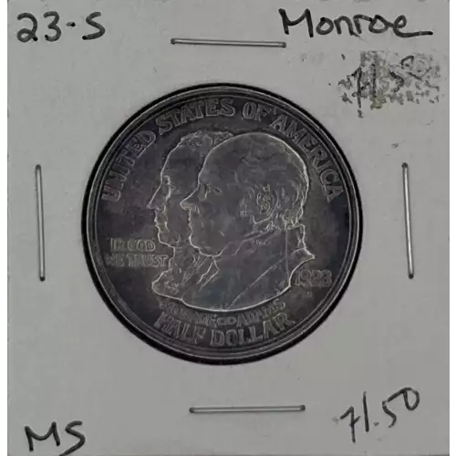 Classic Commemorative Silver--- Monroe Doctrine Centennial 1923 -Silver- 0.5 Dollar