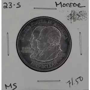 Classic Commemorative Silver--- Monroe Doctrine Centennial 1923 -Silver- 0.5 Dollar