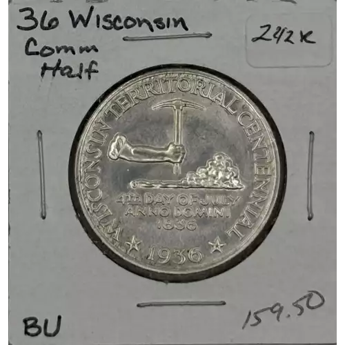 Classic Commemorative Silver--- Wisconsin Territorial Centennial 1936 -Silver- 0.5 Dollar