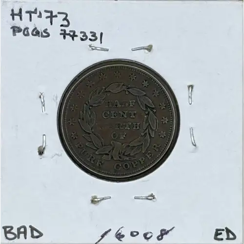 Half Cents -Classic Head 1809-36 -Copper
