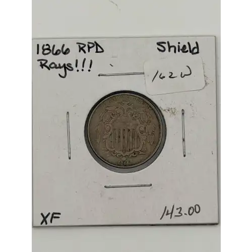 Nickel Five Cent Pieces-Shield 1866-1883