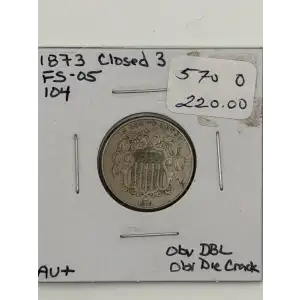 Nickel Five Cent Pieces-Shield 1866-1883