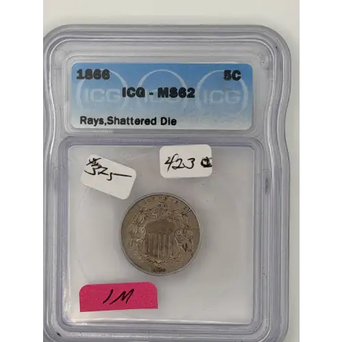 Nickel Five Cent Pieces-Shield 1866-1883