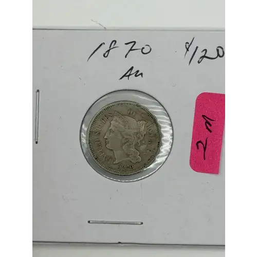 Nickel Three Cent Pieces 1865-1889