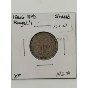 Nickel Five Cent Pieces-Shield 1866-1883