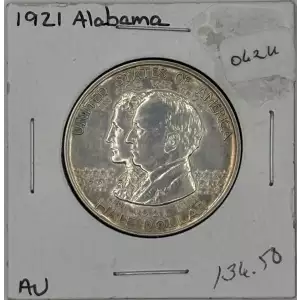 Classic Commemorative Silver--- Alabama Centennial 1921 -Silver- 0.5 Dollar