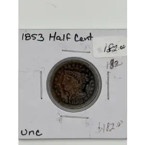 Half Cents -Braided Hair 1840-57 -Copper