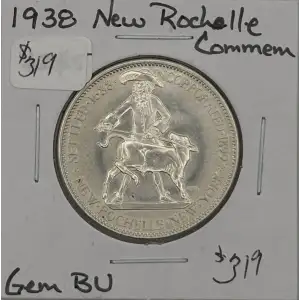 Classic Commemorative Silver--- New Rochelle, New York, 250th Anniversary 1938 -Silver- 0.5 Dollar