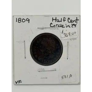 Half Cents -Classic Head 1809-36 -Copper